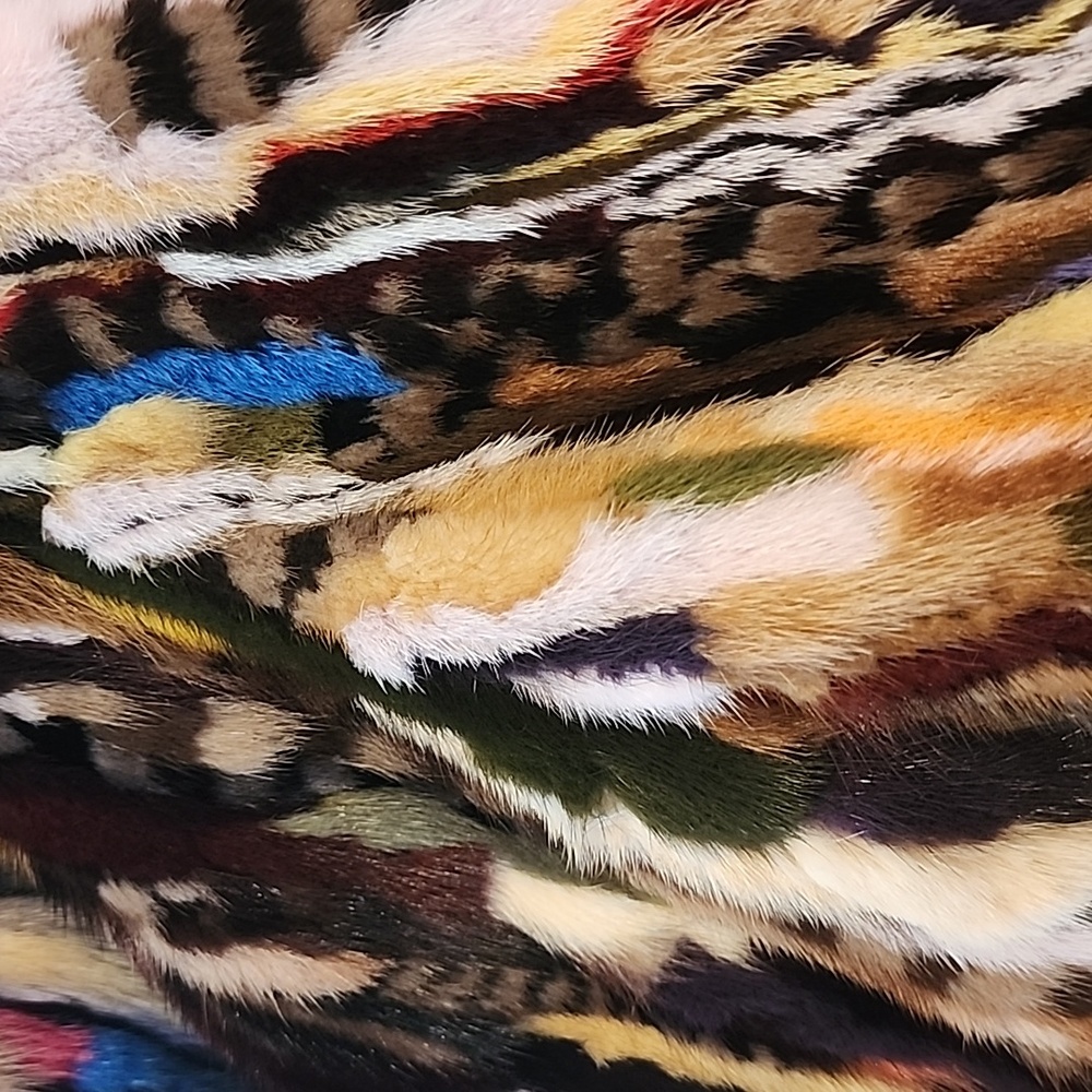 RARE- Mink Fur Multicolour Jacket -vintage - Picture 11 of 13